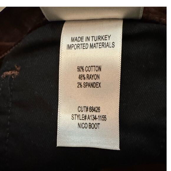 AGOLDE $238 Nico Velvet Boot Cut Pant in Choc.olate Milk Size 27 - Picture 9 of 10